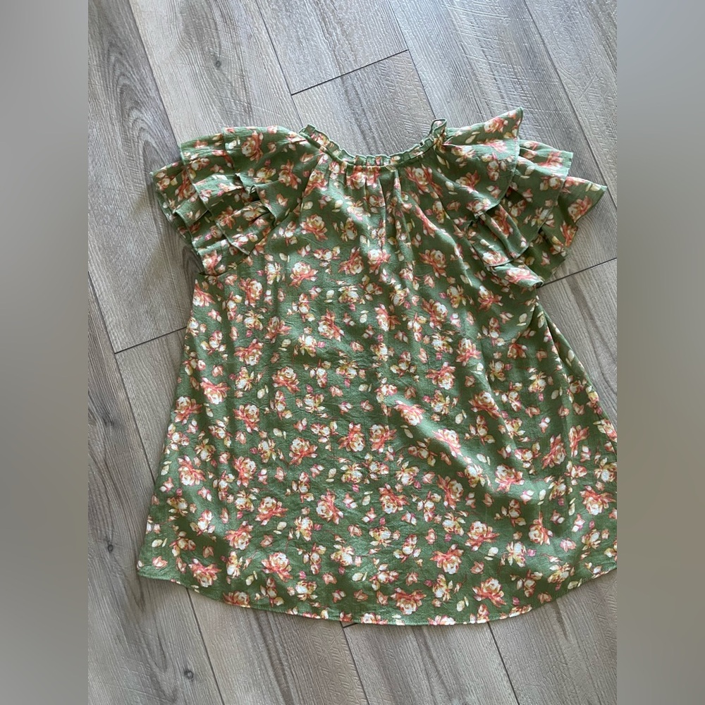 Nanette Lepore Green Floral Blouse - Picture 5 of 5